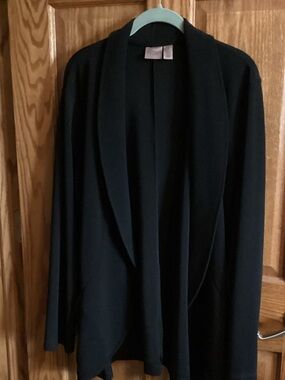 Chico's Easywear Black Open Cardigan